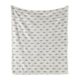 thumbnail image 1 of Fish Soft Flannel Fleece Throw Blanket, Minimalist Art Repeating Fish Bones and Skeletons Ocean Animal Biology Theme, Cozy Plush for Indoor and Outdoor Use, 50" x 60", Black and Coconut, by Ambesonne, 1 of 6