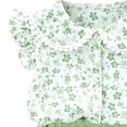 thumbnail image 4 of IFNWSV Girls Summer Outfits 2 Piece Floral Print Short Sleeve Casual Pan Collar Top and Bow Shorts Set Green 0-1 Years, 4 of 6