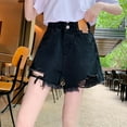 thumbnail image 5 of LWNYDPLSD Scrunch Shorts High Waisted Wide Leg Jeans Flared Jeans Spandex Volleyball Shorts Frilly Shorts Cute Baggy Jeans Girl Clothes Size 8, Black 8-9 Years, 5 of 5