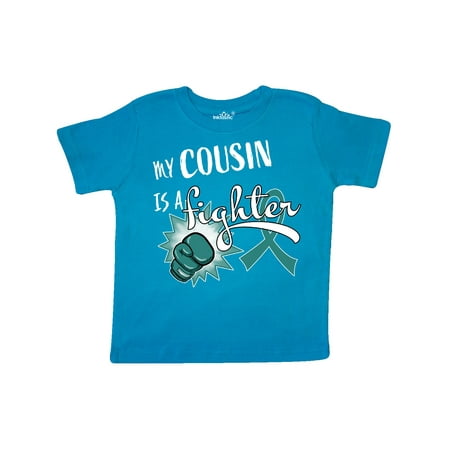 

Inktastic Ovarian Cancer Awareness My Cousin is a Fighter Gift Toddler Boy or Toddler Girl T-Shirt