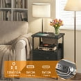 thumbnail image 5 of Tomnk Floor Lamp Table with 2 Drawers, LED Side Table with Charging Station, Black, 5 of 6