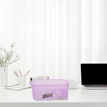 PBPBOX 1Set Purple Plastic Tortoise Breeding Tank with Platform for Home Reptile Habitat