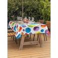 thumbnail image 3 of Outdoor Tablecloth with Umbrella Hole for Patio/Picnic/Party/Camping, Colorful Polka Dot Waterproof Table Cloth Rectangle Table Cover Washable, Cartoon Watercolor Abstract Graffiti (54"x 80"), 3 of 8