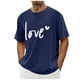 thumbnail image 1 of Tops para hombre, blusas y camisas de cuello redondo y manga corta para hombre. Camiseta/camisa informal de cuello redondo y manga corta con estampado de corazones para hombre. Tops de poliéster para, 1 of 4