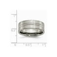 thumbnail image 6 of Titanium Grooved 8mm Brushed and Polished Band Size: 8; for Adults and Teens; for Women and Men, 6 of 6