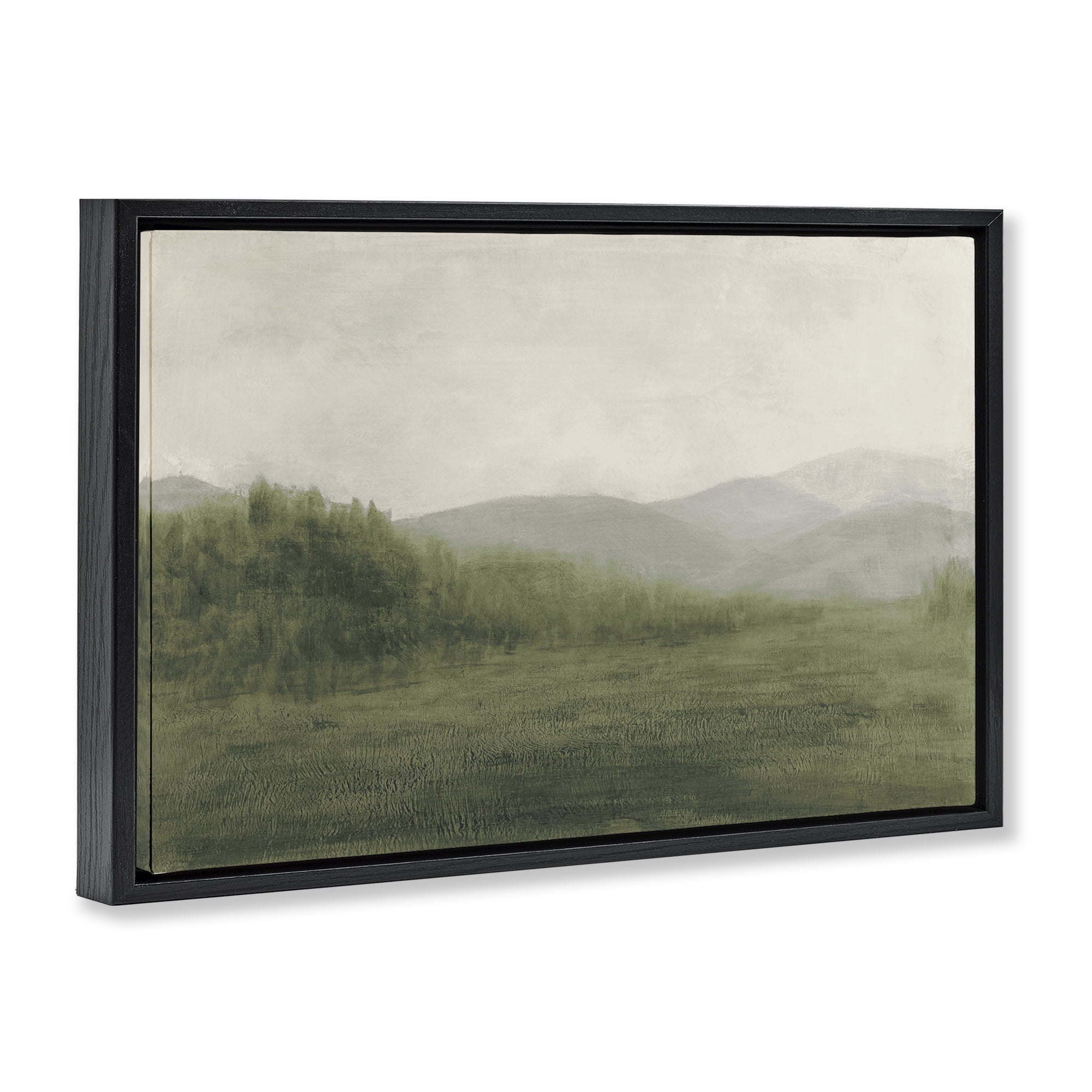 Stupell Industries Fog Green Countryside Black Framed Floater Canvas Wall Art, design by Walt Johnson