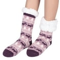 thumbnail image 2 of 4 Pairs Winter Fuzzy Slipper Socks Non Slip Soft Cozy Fleece Lining Knit Thick Warm Christmas Socks, 2 of 6