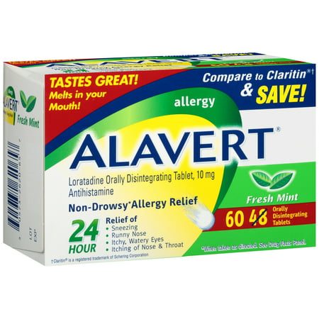 Alavert 24-Hour Non-Drowsy Allergy Relief Orally Disintegrating Tablets in Fresh Mint Flavor, 60