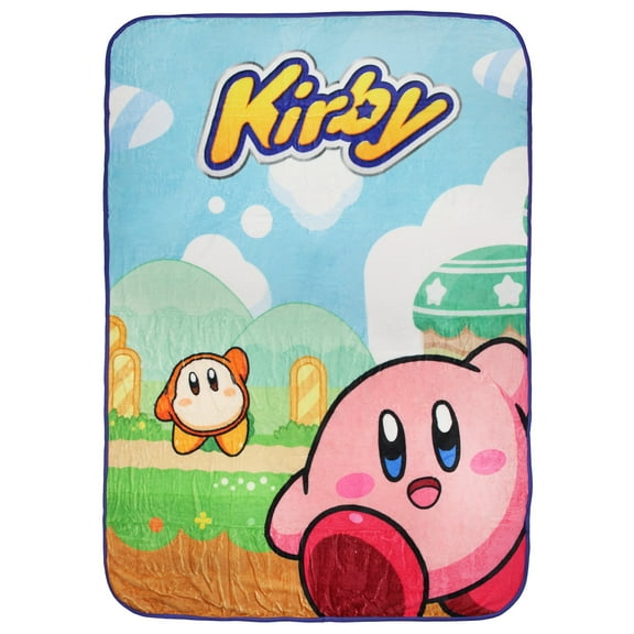 Nintendo Kirby Video Game Kirby and Waddle Dee Soft Fleece Plush Throw Blanket 45" x 60"