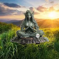 Latrodar Fairy Garden Kit Acrylic Green Nature Meditation Statue with Stakes Outdoor Lawns Decorative Floor Plugs Patio Decorative Props Novelty green 12x9.6 Inch Home Stuff