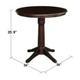 thumbnail image 3 of 36" Round Pedestal Counter Height Table - Mocha, 3 of 6