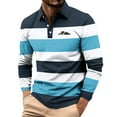 thumbnail image 1 of Ceisia Men's Outdoor-Style Striped Collared Long-Sleeve Polo Shirt | Slim Spring Casual Top Gift, 1 of 6