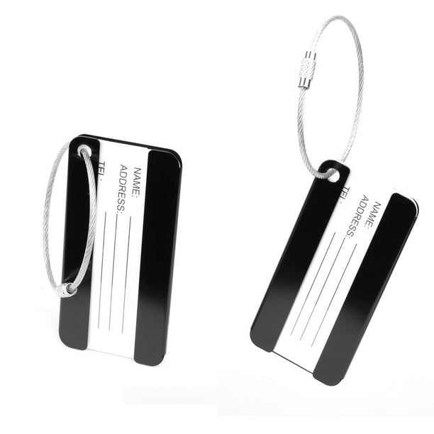Unique Bargains Aluminium Metal Travel Luggage Tags Card Holder