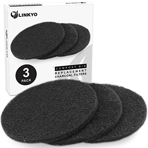 3Pc Compost Bin Replacement Charcoal Filters for Clean & Fresh-Smelling Kitchen 