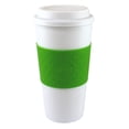 thumbnail image 2 of Copco Acadia Plastic Travel coffee Mug With Textured Non Slip Sleeve - 16 Oz Pack Of 2, Green White, 2 of 5