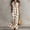 Khaki, variant on Women Summer Sleeveless Plaid Maxi Dress Lapel Collar Half-Button Side Pockets Loose Beach Vacation Outfit Khaki XL(XL)
