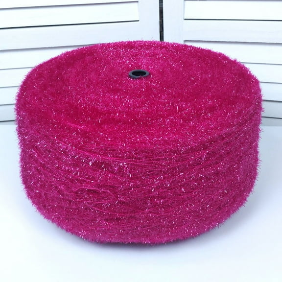 XmhyTop 200g Popular Crystal Sequined Fashion Hand Crochet Knitting Yarn for Knitting Weave Knitting Iridescent DIY Threat, Dark pink