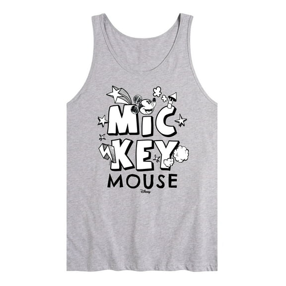 Disney - Mickey Mouse - Black & White Doodle - Men's Jersey Tank Top