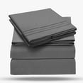 thumbnail image 2 of Leluxe Home Charcoal 3-Piece Twin Sheet Set - Cooling, Wrinkle Free, 2 of 9