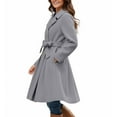 thumbnail image 3 of Heisall Womens Winter Coats Notched Collar Double Breasted Button A-line Gathered Wool Blend Outerwear Casual Style, 3 of 5