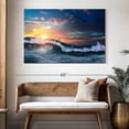 thumbnail image 3 of Elephant Stock Splashing Sea Waves Wall Art - Horizontal Canvas Wall Art - Living Room Wall Decor - Nature Canvas - Blue And Yellow Decor - 51" x 34", 3 of 8