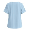 thumbnail image 5 of Kezqiaxn Button Down Shirts for Women Striped Short Sleeve Square Neckline Work Blouse Dressy Summer Tops Plus Size Fashion, 5 of 8