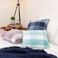 thumbnail image 2 of Herringbone Check Cotton Cushions Set of 2 Poly Filled With Zipper Machine Washable, 2 of 5