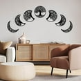 thumbnail image 3 of 7 Pcs Moon Phase with Tree of Life Wood Wall Art, Black Wooden Wall Art Wall Hanging Signs Hollow Wall Art Sculpture for Home Living Room Office Hotel Decor Housewarming Gift, 3 of 9