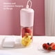 thumbnail image 4 of Exprimidor portátil recargable por USB | Vaso de vidrio de 400 ml con 6 cuchillas de acero inoxidable | Mini licuadora personal para batidos y zumos | Para uso doméstico y de viaje, 4 of 6