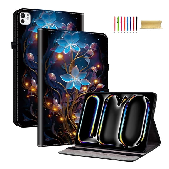 Allytechgroup Flip Cover Case for Apple iPad Air 11 M3 M2 2025/2024/ iPad Pro 11" 2022/2021/2020/2018/ Air 5th 4th Gen, Stylish Pattern Cards Slots Stand Protective Shockproof Case with Elastic Band