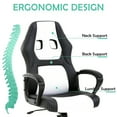 thumbnail image 5 of CL.HPAHKL PC Gaming Chair, Ergonomic Computer Chair PU Leather Gamer Chair with Headrest and Lumbar Support, Height Adjustable Video Game Chair Gaming Chair for Adults Teen, White, 5 of 6