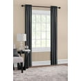 thumbnail image 5 of Mainstays Threaded Print Solid Color Room Darkening Rod Pocket Curtain Panel Pair, Set of 2, Black, 30 x 95, 5 of 6