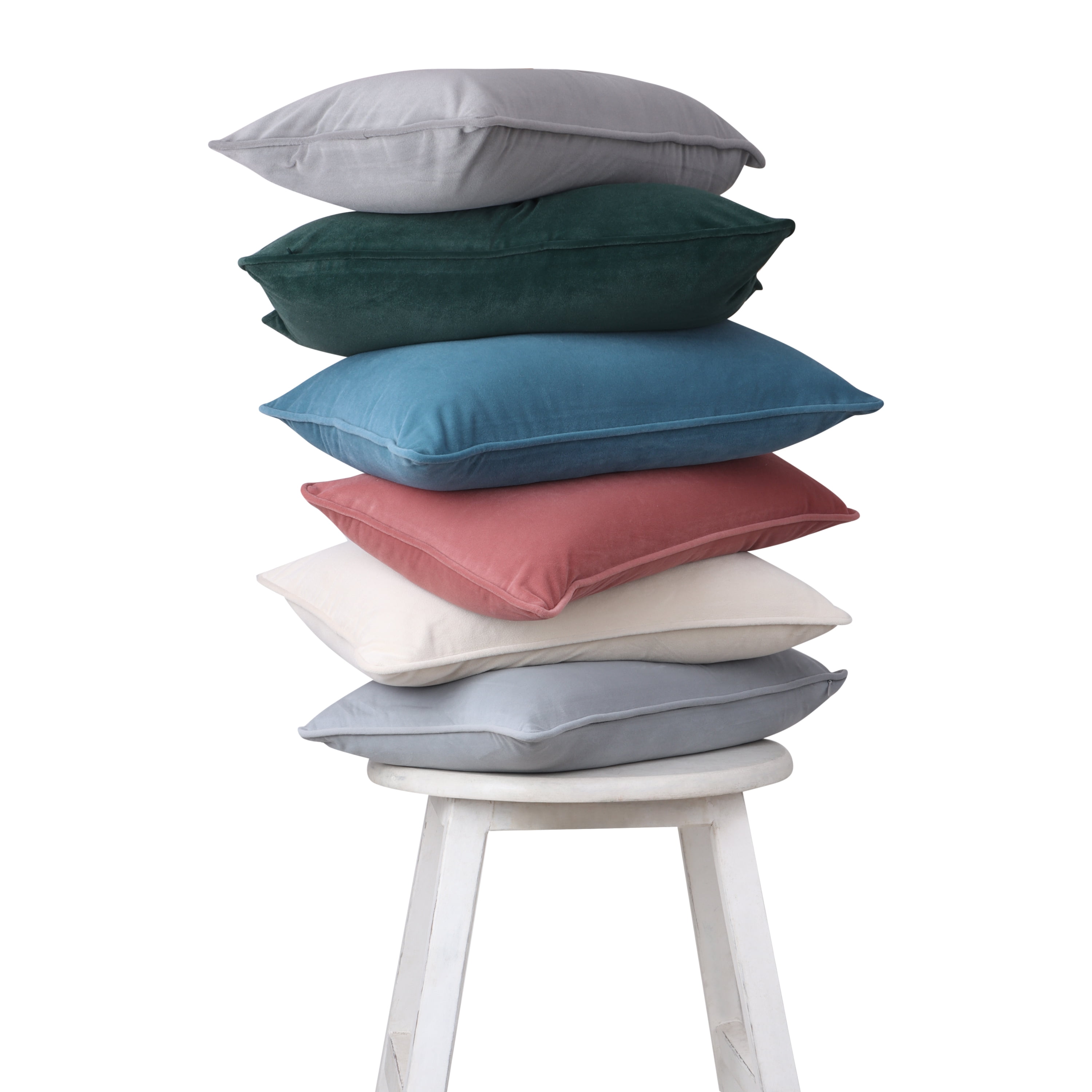 A1HC Set of 2 Luxurious Soft Velvet Throw Pillow Covers Only, 20"x20", Light Grey, Decorative Cushion Covers with Hidden YKK Zipper for Sofa or Bed