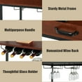 thumbnail image 6 of Gymax 3 Tier Trolley Cart Kitchen Island Serving Bar Cart w/ Glass Holder & Wine Rack, 6 of 10