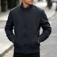 thumbnail image 2 of MYAOYI Mens Everyday Full Zip Jacket Mock Neck Ribbed Trim Outdoor Top, 2 of 6