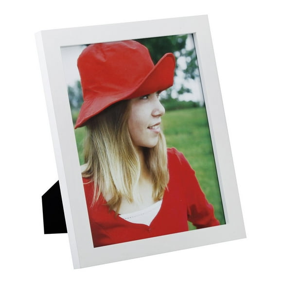 RPJC 8x10 Picture Frame Made of Solid Wood High Definition Glass for Table Top Display and Wall Mounting Flat Photo Frames White