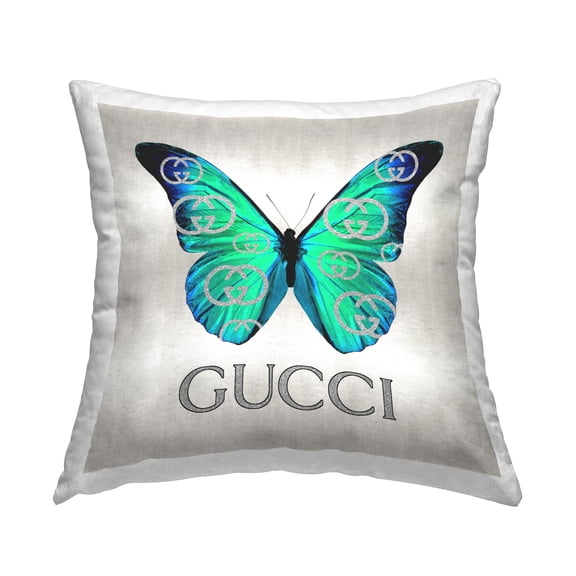 Stupell Industries Chic Fashion Butterfly Square Decorative Printed Throw Pillow, 18 x 18