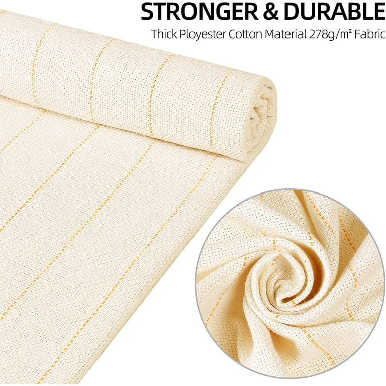 YHZONE Big Size Cotton Primary Tufting Cloth, Monk Cloth Fabric with Yellow  Guidelines for Punch Needle and Rug Tufting,Punch Needle E