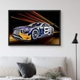 thumbnail image 2 of IDEA4WALL Framed Canvas Art Wall Decor Purple Sporty Bentley Continental GT3 with Neon Orange Lights Transportation Cars Illustrations Pop Art Modern for Dorm Home Office - 24"x36", 2 of 4