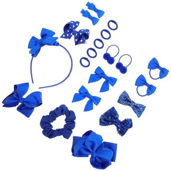 HONMEET Blue Hair Accessories Hair Tie Bows Versatile Use for Girls Party Celebrations and Daily Activity 20Pcs