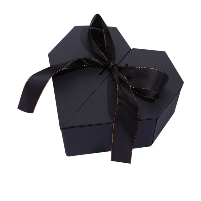 Caja de regalo de San Valentín con forma de corazón y cinta de doble puerta