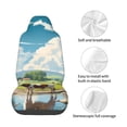 thumbnail image 4 of Wukai Countryside Farm Cow Full Set Car Seat Covers with Soft Padding Universal Auto Front Seats Protector and Cushion Mat, 4 of 5