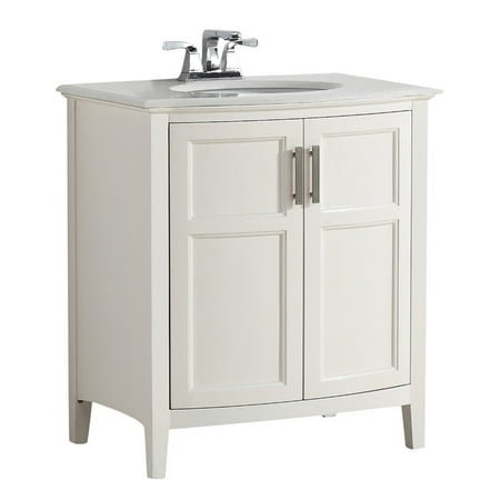 Atlin Designs 30 Bath Vanity With Rounded Front In Soft White