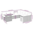 thumbnail image 2 of vidaXL 10 Piece Garden Sofa Set with Cushions Grey Poly Rattan, 2 of 5