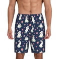 thumbnail image 2 of Picia Rabbit And Flower Pajama Shorts for Men, Men's Pajama Bottoms, Sleepwear,Short Pajama Pants-Large, 2 of 9