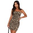 thumbnail image 2 of Vestido OFEEFAN de verano sin tirantes con estampado de leopardo para mujer, 2 of 4