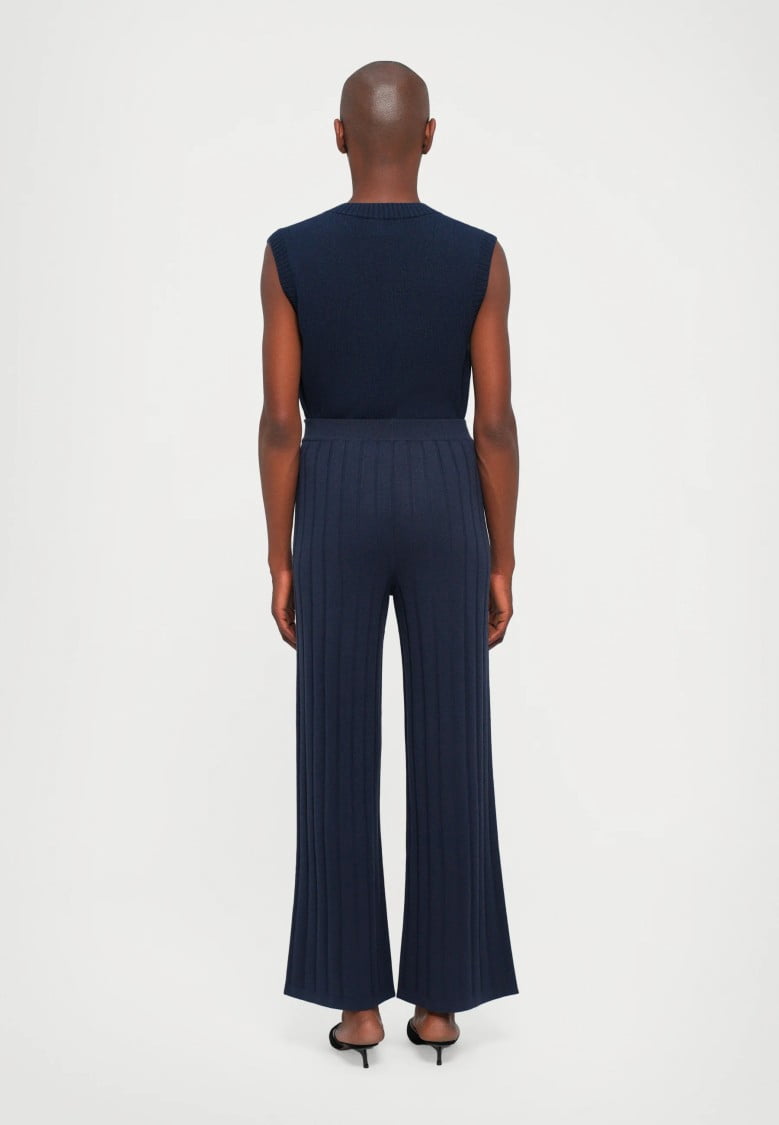 Ribbed Wide-Leg Pants With Relaxed Fit (Women's) - image 4