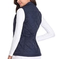 thumbnail image 6 of thefmos Women's Fall Winter Sleeveless Zipper Vest Coat Solid Casual Warm Outerwear Quilted Puffer Vest for Women Fashion Layering Piece Cold Weather, Navy 2XL, 6 of 9