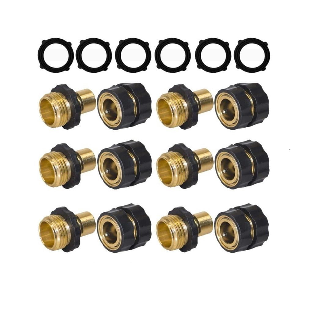 3/4" Garden Hose Connector,Garden Hose Quick Connects Fittings,Male and Female Quickly Releases Garden Hoses Connector