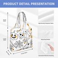 thumbnail image 4 of XMXT Canvas Tote Bag for Women, Halloween Elements Hand Painting Large Reusable Shopping Bags, Multicolor, 4 of 7